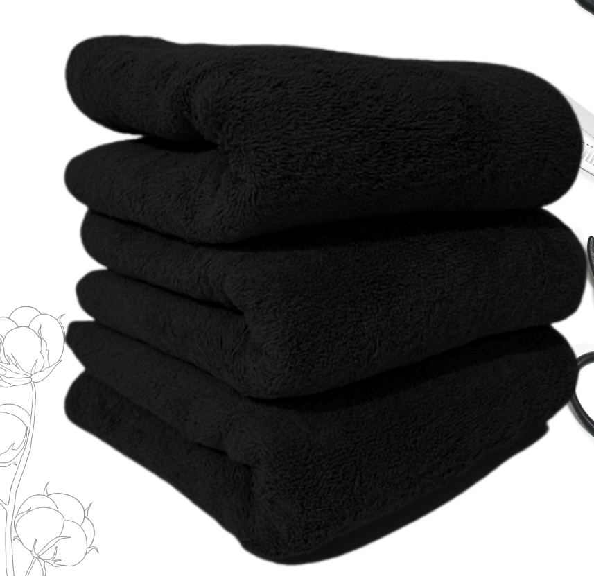 Hairdresser Towel, Black, 50x90 cm