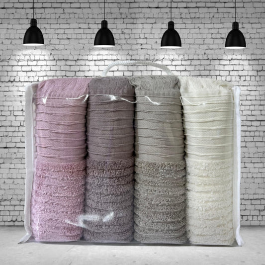 Fringed Hand Towel 50x90 cm, Wave Pattern