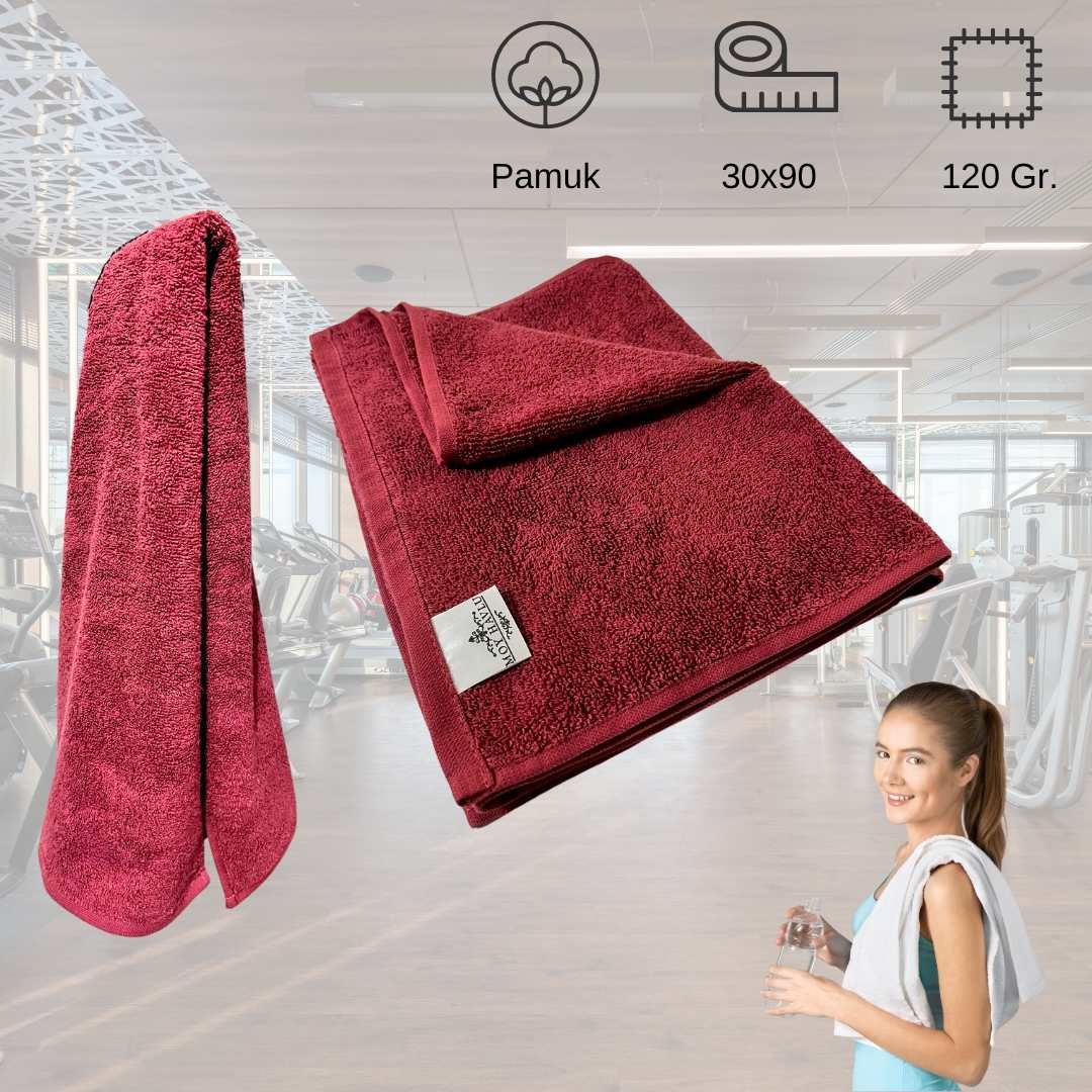 Sports Towel, Light Burgundy, 30x90 cm