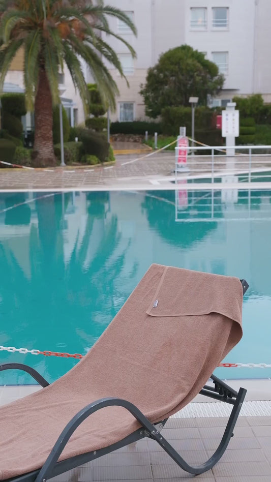 Sun Lounger Beach Towel 70x180 cm Caramel