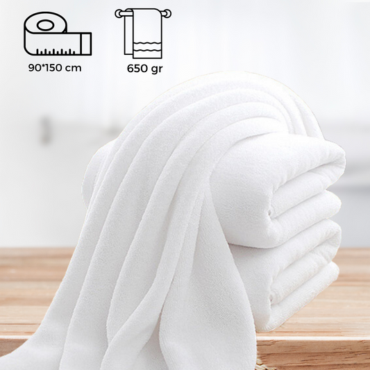 Luxury Hotel Style Bath Towel White 90x150 cm