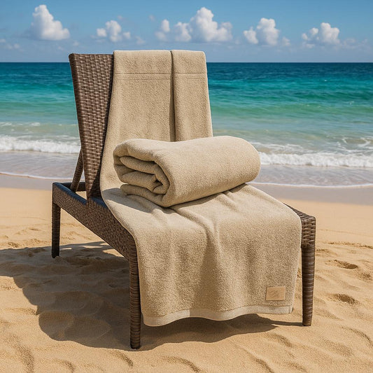 Sun Lounger Towel 70x160 cm Caramel