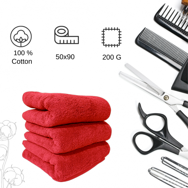 Hairdressing Towel 50 * 90 Red